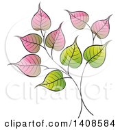 Clipart Of A Bo Leaf Design Royalty Free Vector Illustration by Lal Perera
