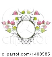Clipart Of A Bo Leaf Frame Design Royalty Free Vector Illustration