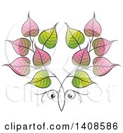 Clipart Of A Bo Leaf Face Design Royalty Free Vector Illustration