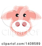 Poster, Art Print Of Happy Light Pink Cow Face
