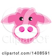 Poster, Art Print Of Happy Pink Cow Face