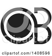 Poster, Art Print Of Black And White Letter O And B Design