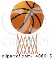 Poster, Art Print Of Basketball Over A Hoop