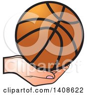 Poster, Art Print Of Hand Holding A Basketball