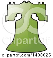 Clipart Of A Green Silhouetted Bell Royalty Free Vector Illustration by Lal Perera