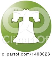 Clipart Of A White Silhouetted Bell On A Green Circle Royalty Free Vector Illustration by Lal Perera