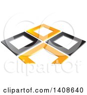 Clipart Of Abstract Orange And Black Frames Royalty Free Vector Illustration