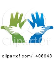 Clipart Of Silhouetted Hands Royalty Free Vector Illustration