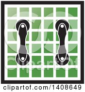 Clipart Of Handles On Green Tiles Royalty Free Vector Illustration