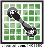 Clipart Of A Handle On Green Tiles Royalty Free Vector Illustration by Lal Perera