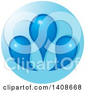 Poster, Art Print Of Blue Circle With Water Drops