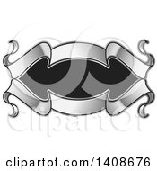 Clipart Of A Black And Silver Banner Design Royalty Free Vector Illustration by Lal Perera