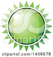 Clipart Of A Green Faceted Gem Sun Royalty Free Vector Illustration
