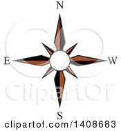 Clipart Of A Compass Rose Direction Icon Royalty Free Vector Illustration