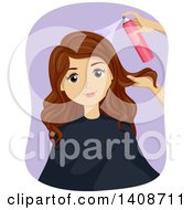 Poster, Art Print Of Caucasian Teen Girl Getting Her Hair Styled