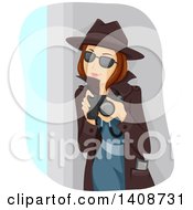 Clipart Of A Detective Teenage Girl Holding A Camera Royalty Free Vector Illustration by BNP Design Studio