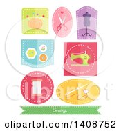 Clipart Of Flat Design Sewn Patches Royalty Free Vector Illustration