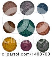 Clipart Of Metallic Styled Buttons Royalty Free Vector Illustration