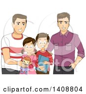 Poster, Art Print Of Same Sex Gay Couple With Their Children