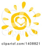 Poster, Art Print Of Yellow Spiral Heart Summer Time Sun