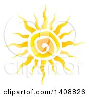Poster, Art Print Of Yellow Spiral Summer Time Sun