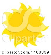 Clipart Of A Yellow Summer Time Sun Royalty Free Vector Illustration
