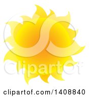 Clipart Of A Yellow Summer Time Sun Royalty Free Vector Illustration