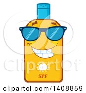 Poster, Art Print Of Bottle Of Sun Block Mascot Wearing Shades