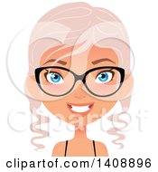 Poster, Art Print Of Pastel Pink Haired Geek Caucasian Woman Wearing Glasses