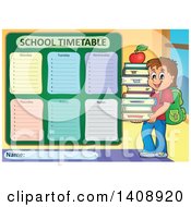 School Time Table Schedule Design And Boy