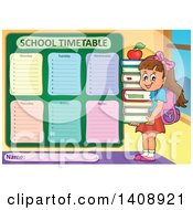 School Time Table Schedule Design And Girl