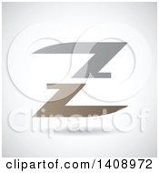 Clipart Of A Split Letter Z Abstract Design Royalty Free Vector Illustration