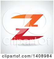 Clipart Of A Split Letter Z Abstract Design Royalty Free Vector Illustration