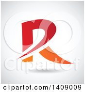 Clipart Of A Sliced Capital Letter R Abstract Design Royalty Free Vector Illustration