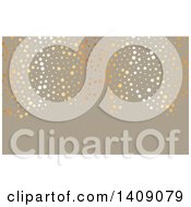 Fancy Metallic Circles And Stars Over Taupe Business Card Or Background Design