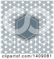 Clipart Of A Retro Pattern With A Blank Frame In The Center Royalty Free Vector Illustration