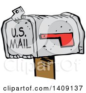 Clipart Of A Cartoon Mailbox Royalty Free Vector Illustration by Johnny Sajem