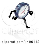 Poster, Art Print Of 3d Running Clock Character