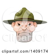Poster, Art Print Of Mad Caucasian Male Army Boot Camp Drill Sergeant Face