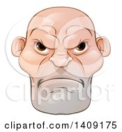 Poster, Art Print Of Mad And Mean Bald Caucasian Mans Face