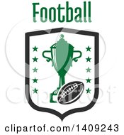 Poster, Art Print Of Green And Dark Gray American Football Design