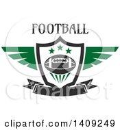 Clipart Of A Green And Dark Gray American Football Design Royalty Free Vector Illustration