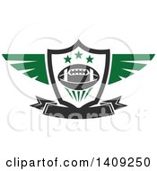 Poster, Art Print Of Green And Dark Gray American Football Design