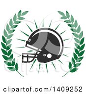 Green And Dark Gray American Football Helmet Design