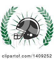 Poster, Art Print Of Green And Dark Gray American Football Helmet Design