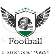 Green And Dark Gray American Football Helmet Design