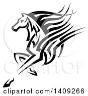 Poster, Art Print Of Black And White Tribal Horse