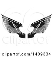 Poster, Art Print Of Pair Of Black And White Wings