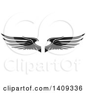 Poster, Art Print Of Pair Of Black And White Wings