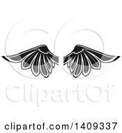 Poster, Art Print Of Pair Of Black And White Wings